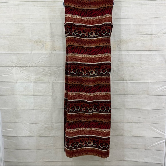 Kathie Lee Brown Animal Print Sleeveless Maxi Dress - Picture 8 of 10